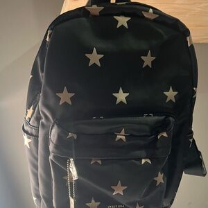 Vintage Havana Black Backpack with Star Design